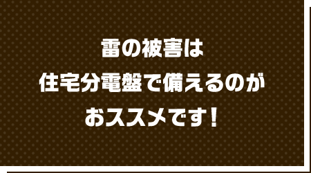 雷の被害は住宅分電盤で備えるのがおススメです！