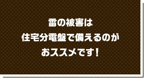 雷の被害は住宅分電盤で備えるのがおススメです！